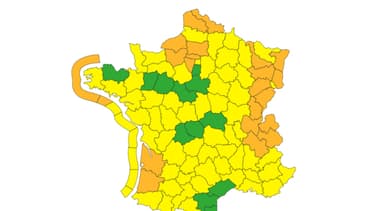Les 24 départements en alerte orange.