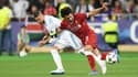 Sergio Ramos au duel avec Mohamed Salah lors de Real-Liverpool en 2018
