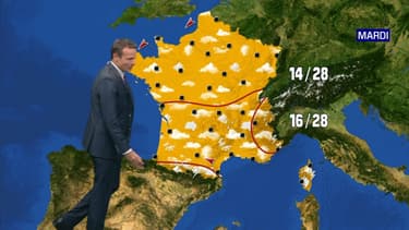 Les prévisions météorologiques le mardi 2 juin.