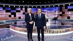 Photo d'archive prise le 3 mai 2017, avant le débat d'entre-deux tour entre Marine Le Pen et Emmanuel Macron