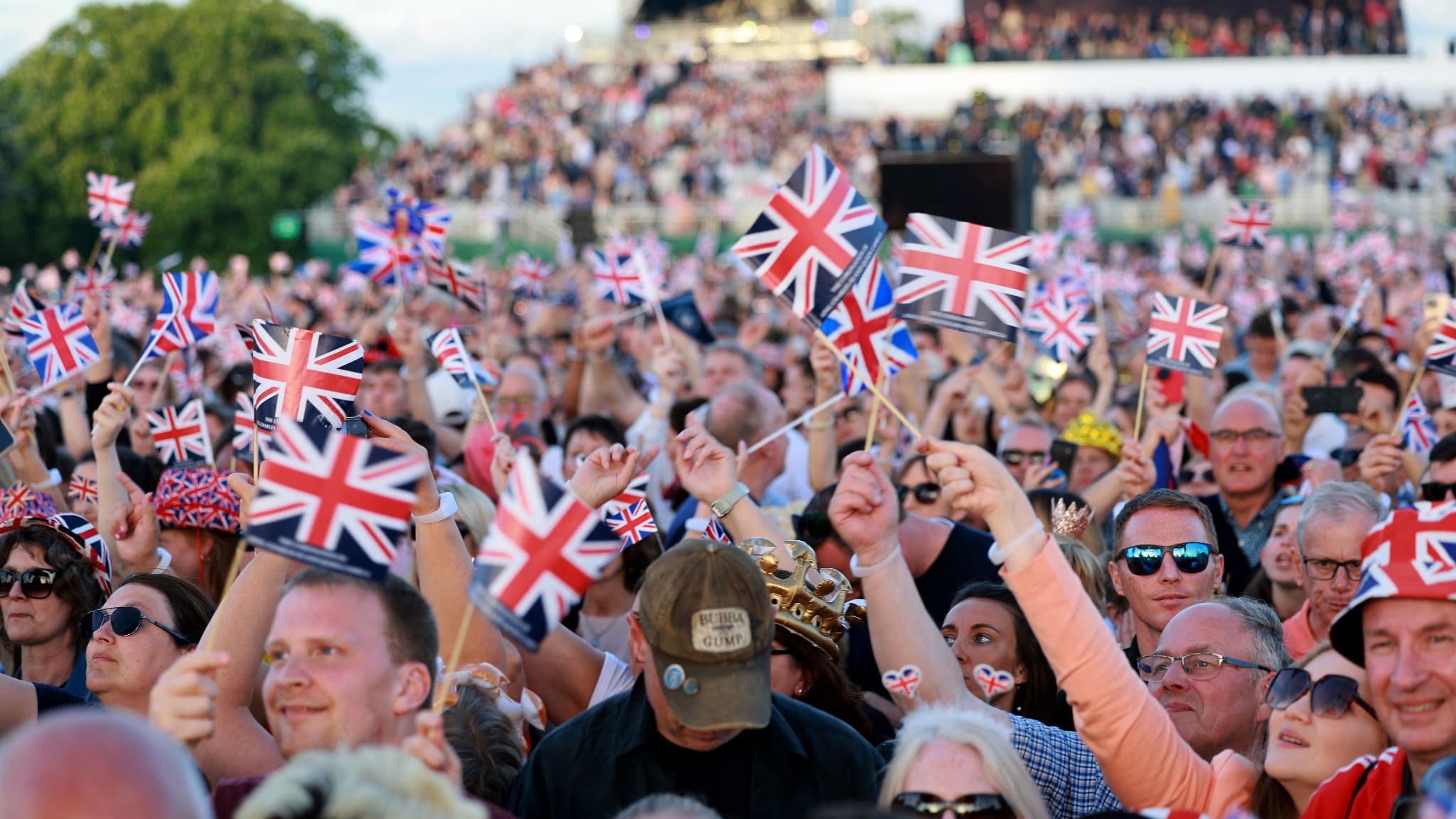 Le public venu assister au concert du couronnement, le 7 mai 2023 à Windsor. Le public venu assister au concert du couronnement, le 7 mai 2023 à Windsor.