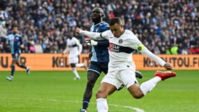 Le capitaine du PSG Kylian Mbappé face au Havre