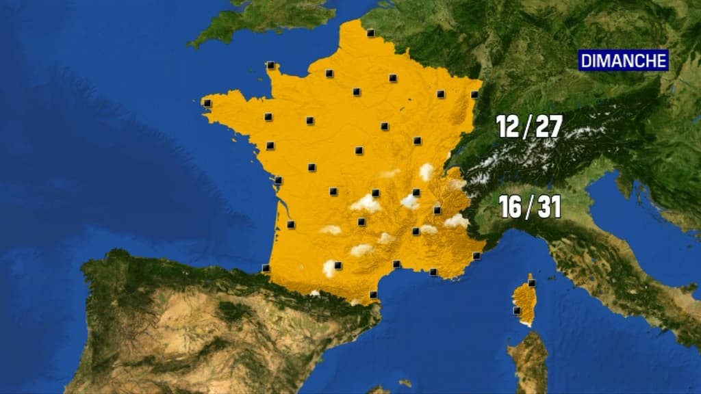 Carte de France de dimanche. Carte de France de dimanche.