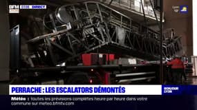 Lyon Perrache: les escalators démontés