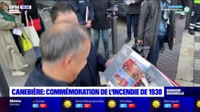 Marseille: les pompiers en démonstration pour commémorer l'incendie des Nouvelles-Galeries en 1938