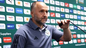 Djamel Belmadi pendant une conférence de presse à la CAN, janvier 2024