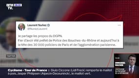 "Un policier n'a pas sa place en prison": Laurent Nuñez "partage les propos" du chef de la police, la gauche s'indigne