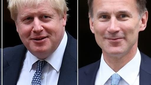L'ex-ministre des Affaires étrangères Boris Johnson et l'actuel détenteur de ce portefeuille, Jeremy Hunt.