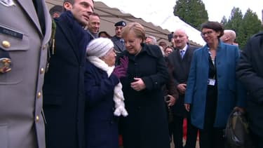 Angela Merkel, lors des commémorations dans la clairière de Rethondes, le 10 novembre 2018.