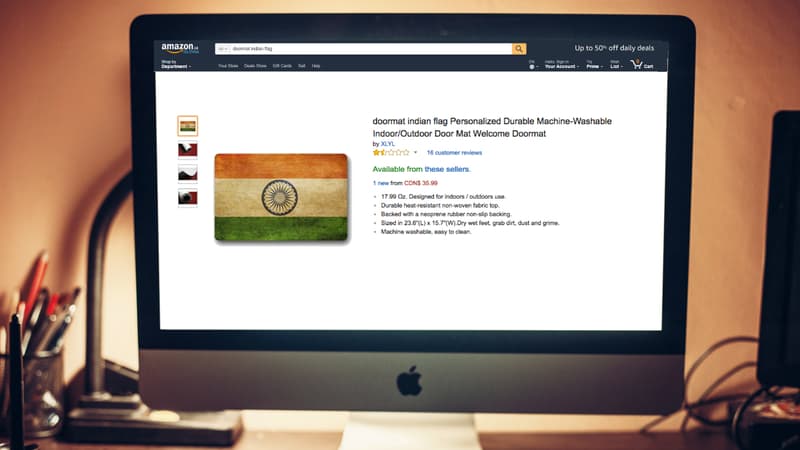 Amazon vient de retirer ce paillasson aux couleurs de l'Inde de la vente.