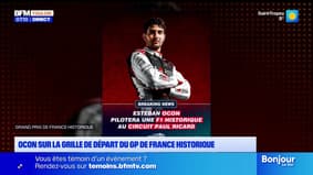 Ocon sur la grille de départ du GP de France historique
