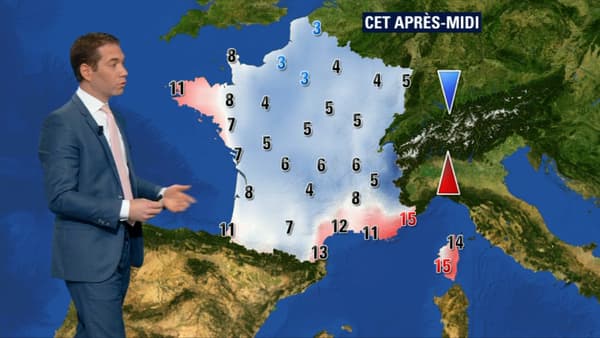 Les températures pour ce lundi après-midi Les températures pour ce lundi après-midi