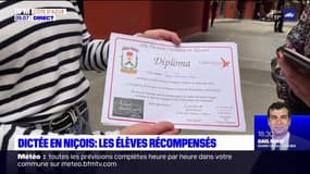 Nice: des élèves récompensés pour leurs bonnes notes dans une dictée en Niçois