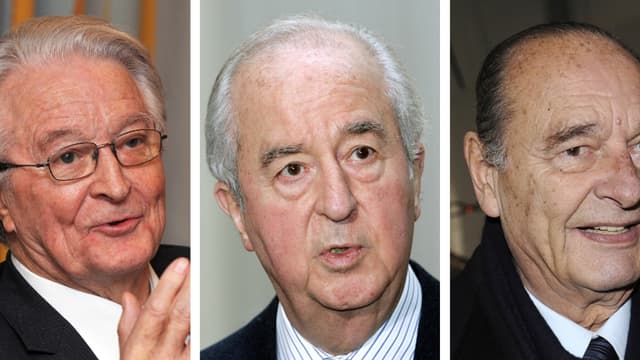 Roland Dumas, Edouard Balladur et Jacques Chirac