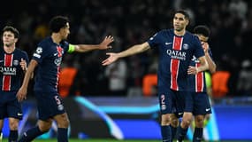Achraf Hakimi buteur lors de PSG-PSV en Ligue des champions, le 22 octobre 2024.