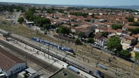 La gare de Miramas (Bouches-du-Rhône) vue d’en haut
