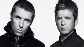 Les frères Gallagher, membres du groupe Oasis, sur l'affiche de leur tournée 2025