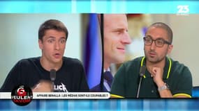 #Benalla "@gerardcollomb est censé être l'homme le mieux informé de France !" affirme @MaximeLledo. @Dr_Moji rétorque : "Mais il ne sait pas tout, arrête ! Il est censé savoir que je fais du 43 ?" Grosses tensions dans les #GGRMC