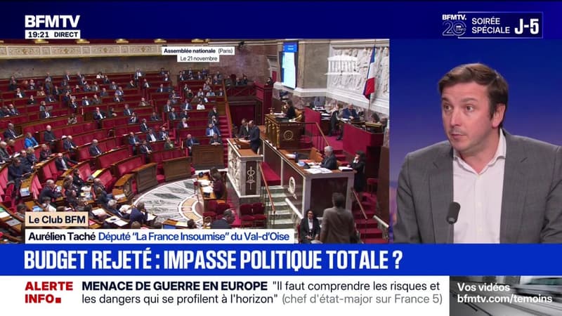 Budget rejeté: "Il n'y aura pas de relance politique tant qu'Emmanuel Macron sera à l'Élysée", réitère Aurélien Taché, député LFI