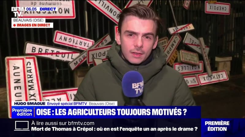 Colère des agriculteurs: une quarantaine de panneaux accrochés sur la préfecture de Beauvais