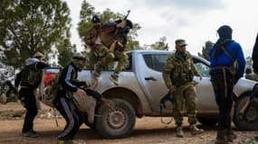 Des combattants de l'Armée syrienne libre près de la ville d'Al-Bab, le 4 février 2017