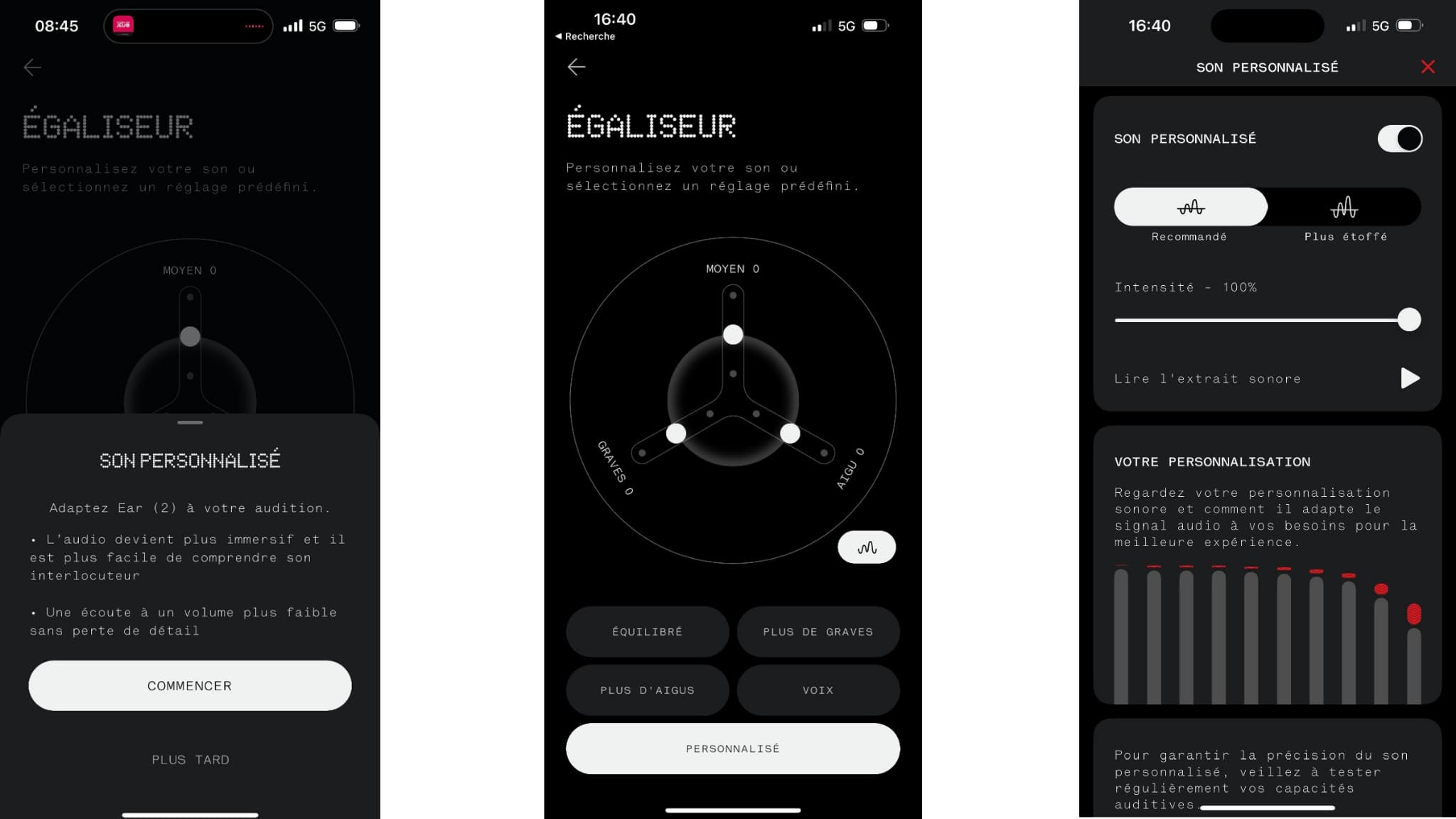 Nothing propose un égaliseur dans l'application qui aurait pu être plus précis
