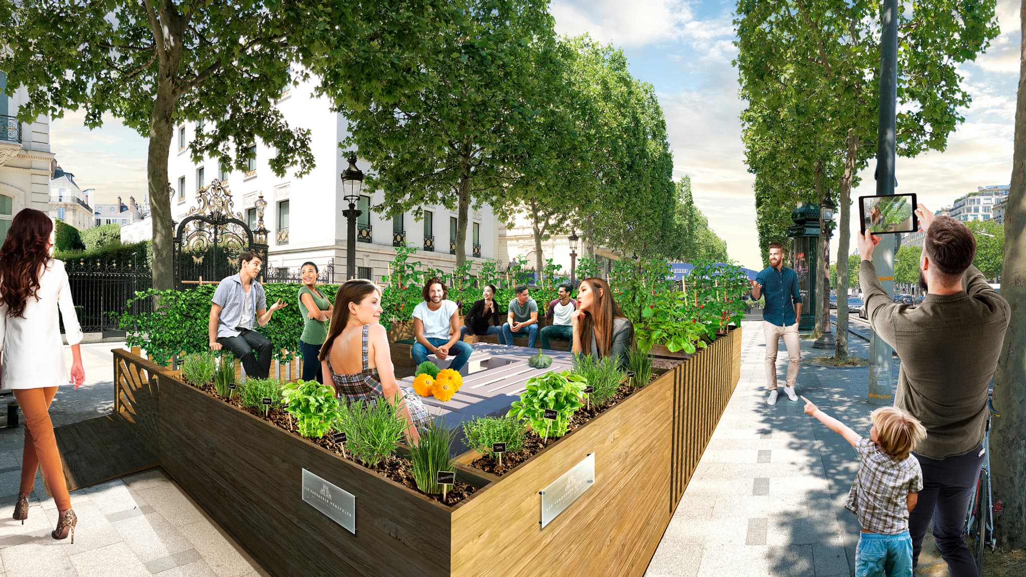 Des terrasses végétalisées vont être installées cet été sur les Champs-Élysées