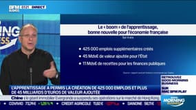 Marc-François Mignot Mahon (Président Monde de Galileo Global Éducation): "Tout le monde croyait que (l'apprentissage) ça coûtait de l'argent [...] C'est un cercle vertueux qui rapporte 11 milliards d'euros aux finances publiques sur 4 ans"