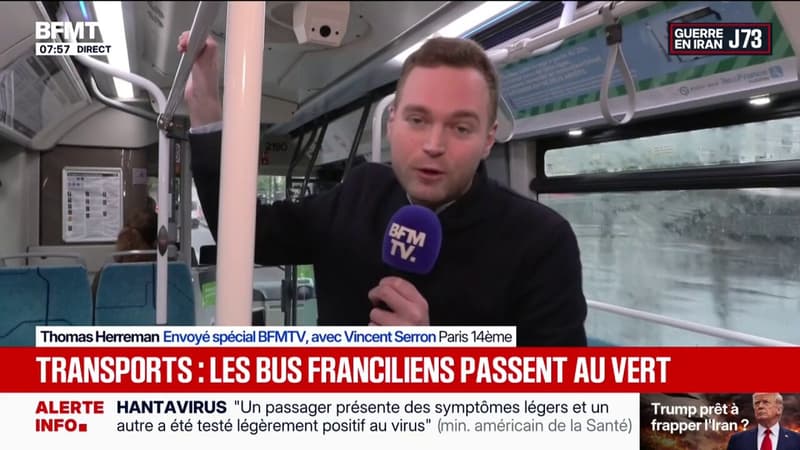 "Le plein coûte cinq fois moins cher que sur un bus diesel": les bus franciliens passent au vert