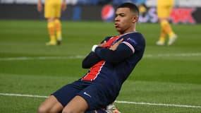 La joie de Kylian Mbappé face au Barça, le 10 mars 2021.