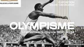 L'affiche de l'exposition Olympisme, au Palais de la Porte Dorée, du 26 avril au 8 septembre 2024. 