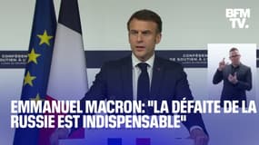 "La défaite de la Russie est indispensable": la prise de parole d'Emmanuel Macron après la conférence de soutien à l'Ukraine