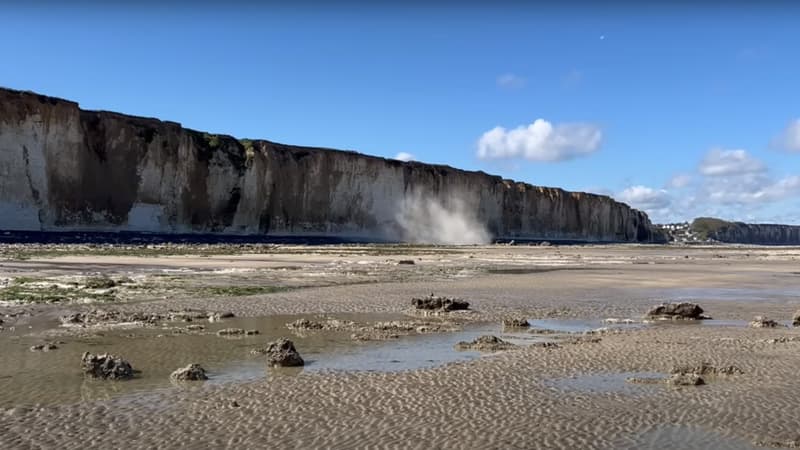 Les images de l'effondrement d'un bout de falaise entre Veules-les-Roses et Sotteville-sur-Mer