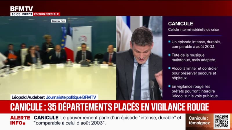 Canicule: le gouvernement demande l'interdiction de la consommation d'alcool sur la voie publique dans les départements placés en vigilance rouge