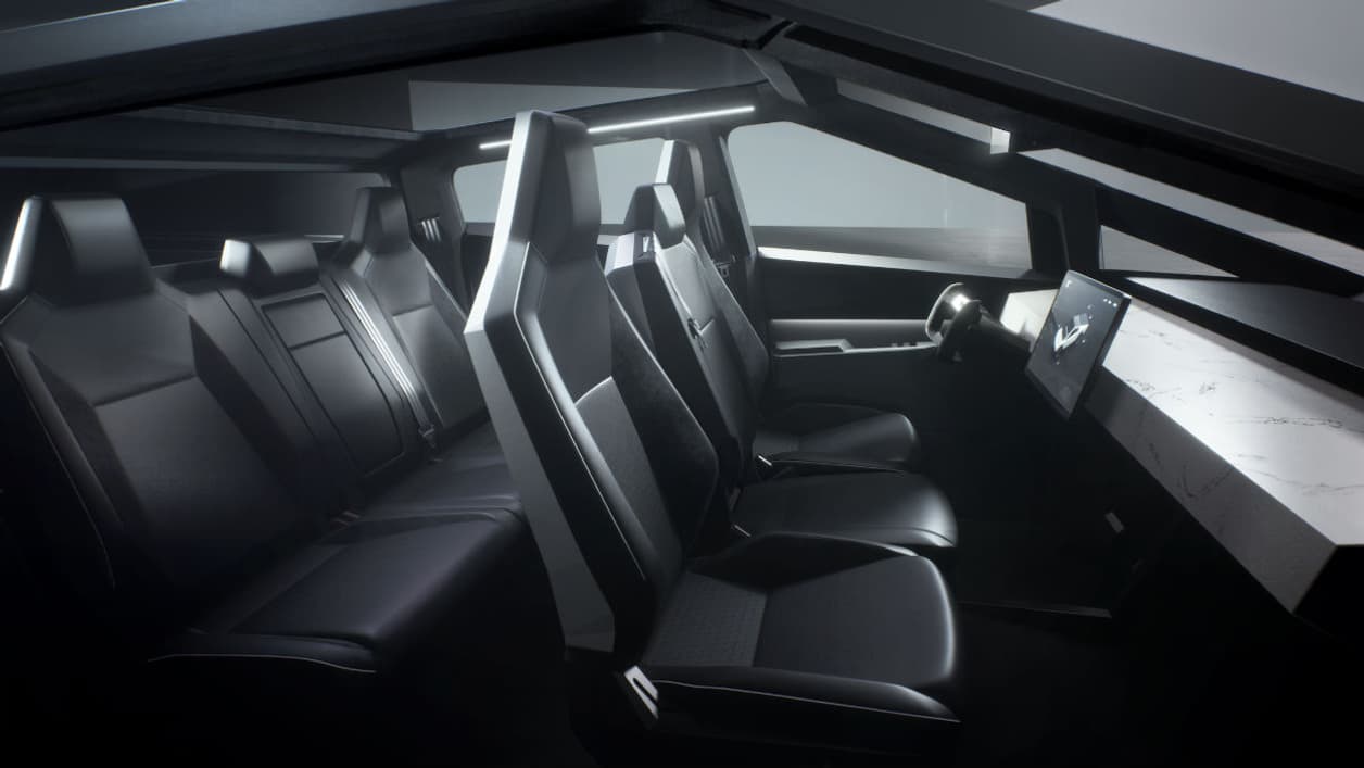 L'intérieur du "Cybertruck" L'intérieur du "Cybertruck"