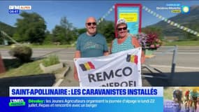Tour de France: les caravanistes installés près du lac de Serre-Ponçon