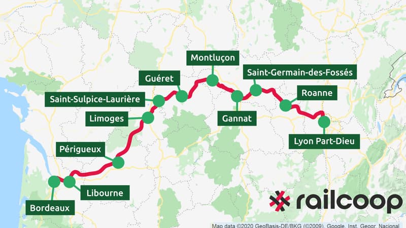 RailCoop veut relier Lyon à Bordeaux dès 2022.