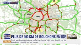 Un trafic très chargé ce vendredi après-midi avec plus de 400 kilomètres de bouchons en Ile-de-France.Le périphérique extérieur est bouché entre la Porte de Vanves et la Porte de Bagnolet, ça coince sur l'A3, l'A1 et l'A4