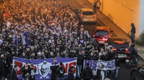Des supporteurs de Toulouse lors du déplacement à Lisbonne en Ligue Europa, le 15 février 2024