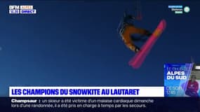 Hautes-Alpes: les champions du snowkite au Lautaret