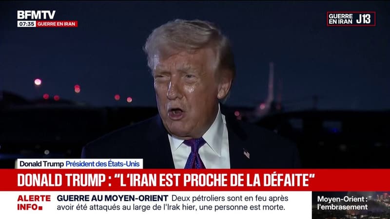 Guerre au Moyen-Orient: Donald Trump dit que Téhéran est "proche de la défaite"