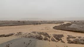 Crues exceptionnelles dans la désertique Vallée de la Mort en Californie, aux États-Unis, le 6 août 2022