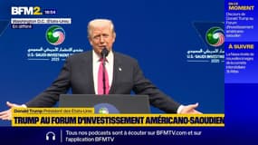 "S'il pleut, s'il neige, s'il fait chaud, c'est le changement climatique", ironise Donald Trump lors d'un forum avec le prince héritier saoudien