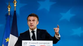 Emmanuel Macron à Bruxelles le 1er février 2024