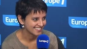 La ministre des Droits des femmes Najat Vallaud-Belkacem, le 30 novembre 2012 dans le studio d'Europe1