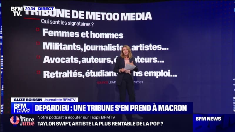 Qui sont les signataires de la tribune dénonçant le soutien d'Emmanuel Macron à Gérard Depardieu?