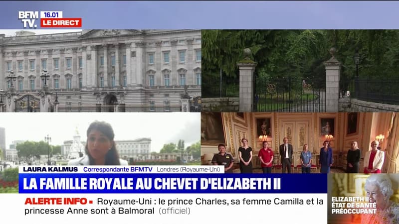 Elizabeth II: la presse du monde entier autour de Buckingham Palace à Londres