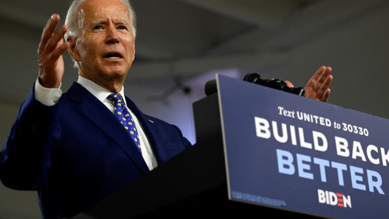 Joe Biden lors d'un discours de campagne, le 28 juillet 2020 à Wilmington, dans le Delaware