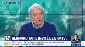 Bernard Tapie : "Je suis pour que le revenu universel existe, à condition que vous acceptiez des contreparties"