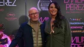 Jacques Audiard et Karla Sofia Gascon à Bogota le 17 janvier 2025.
